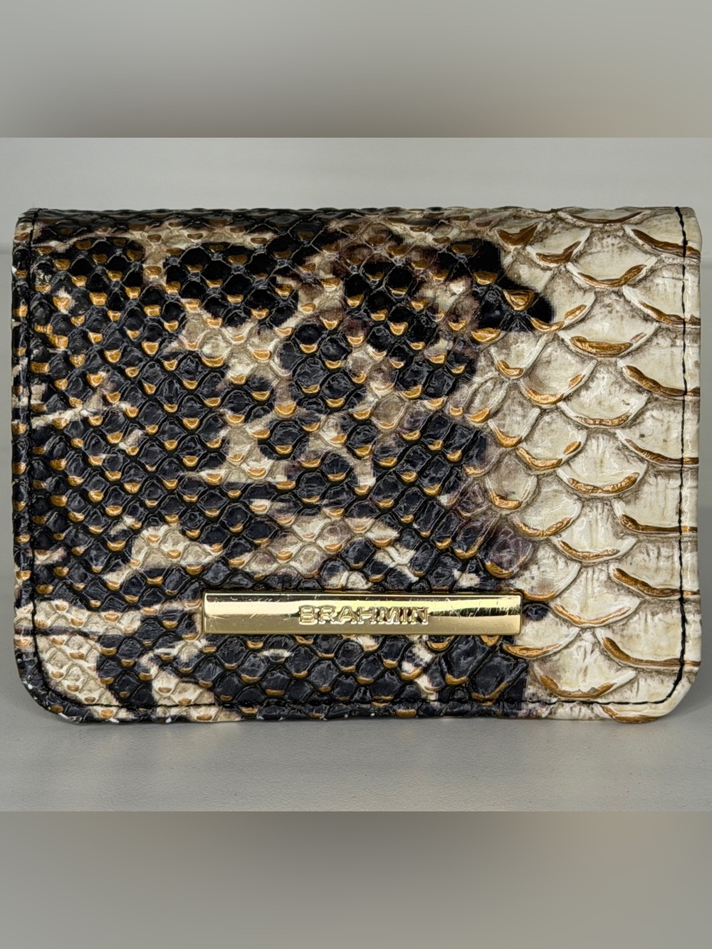 Brahmin Mini Keychain Wallet - Espresso Mist - Excellent Condition